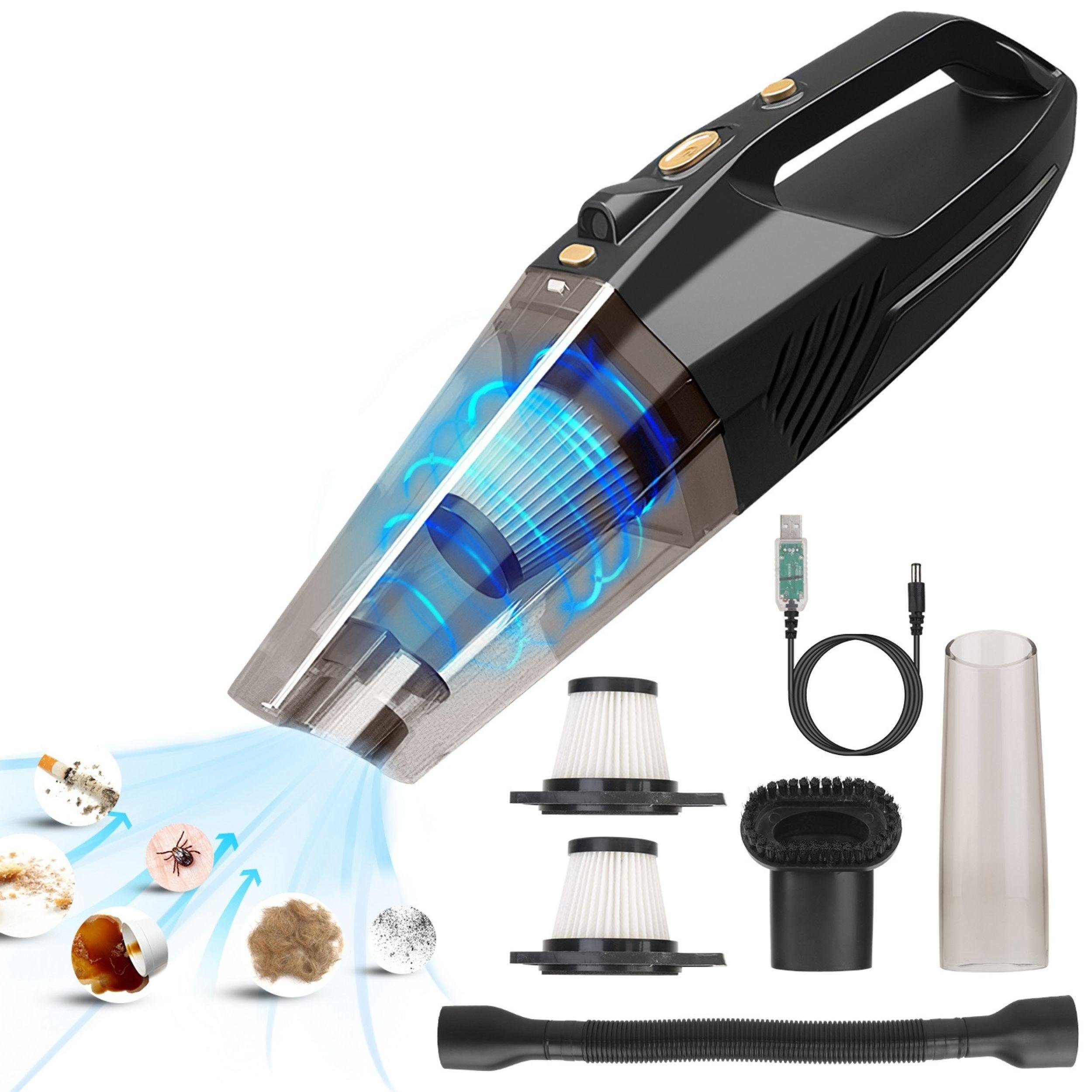Fresh Fab Finds Black Powerful Handheld Car Vacuum Cleaner - 120W, 8000PA,  Cordless, Wet/Dry, Accessory Kit
